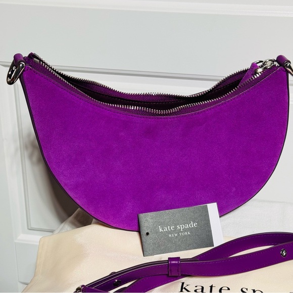 Kate Spade Duo Suede Vibrant Purple Crossbody Bag w/ Dust Bag - Picture 4 of 6